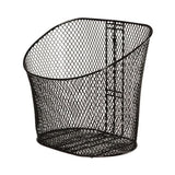 Front Basket without Hardware for the Pride Mobility Hurricane (PMV500), a black wire basket with a curved edge, measuring 13-1/2 wide x 8 deep, suitable for models produced before July 1999.