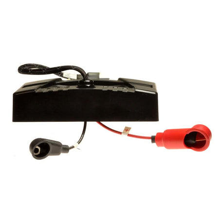 Battery Box Top with Quick Disconnect Battery Harness for the Jet 7, featuring a compact black device integrated with a red cable, designed for easy and efficient battery management.