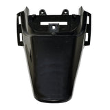 Black Rear Fender Set for 49cc, 50cc, & 70cc Dirt Bikes, featuring three pieces: two side fenders and one rear tail fender, with visible holes for compatibility with various models.