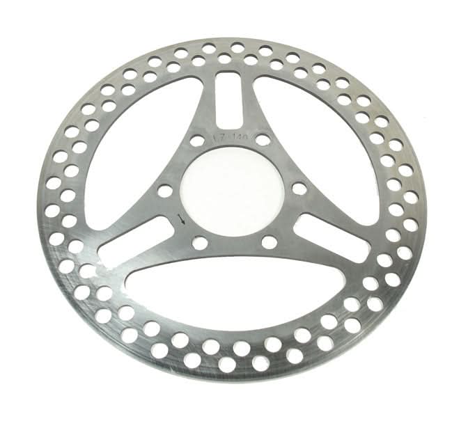 Brake Rotor - 5-1/2 Outside Diameter (Version 2), a circular metal disc with six mounting holes, designed for 36cc, 43cc, and 49cc gas scooters and pocket bikes.