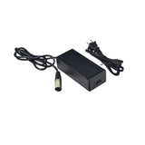 42 Volt 2 Amp XLR Lithium Battery Charger for the HeyBike Cityscape Electric Bicycle, featuring a black power cord and XLR plug, designed for efficient charging of lithium-ion batteries.