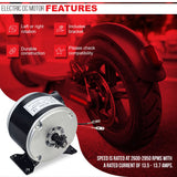 24 Volt 250 Watt MY1016 Electric Motor with 11-Tooth #25 Chain Sprocket for Razor E300, Mini Chopper, MX350, MX400, Pocket Mod, Pocket Rocket, and Sport Mod, featuring a compact black and silver design.