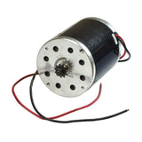 48 Volt 500 Watt Motor, Controller, & Throttle Kit for scooters & bikes, featuring a black and silver motor with red and black wires, suitable for versatile electric vehicle applications.