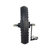 36 Volt Rear Wheel & Hub Motor for Hover-1 H1 TRAK Electric Dirt Bike, featuring a 12-1/2x2.50 pneumatic tire, visible 9-wire harness, and axle, ideal for easy replacement.