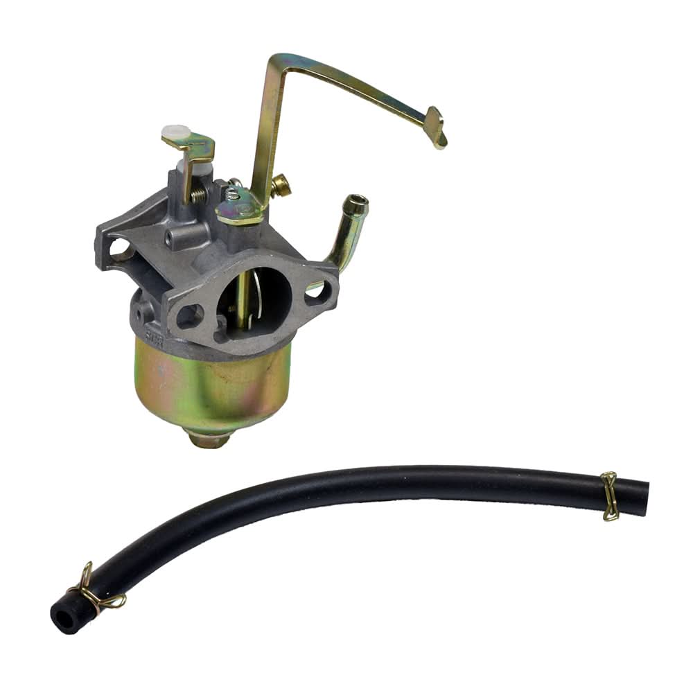 P15 Carburetor for the Realtree RT100 Mini Bike & RTK100 Go-Kart, featuring a lever and hose attachment, suitable for various Honda & Yamaha mini bikes and utility engines.