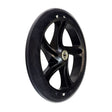 8 (200 mm) Caster Wheel Assembly for the Drive Medical DV8 Steerable Knee Walker, showing a close-up view of a black wheel, highlighting its alloy rim and tire suitable for front and rear use.