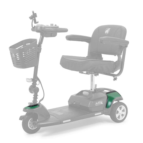 Army Green color shroud kit shown in color on the Golden Buzzaround XL 3-Wheel GB121, rest of the scooter greyed out