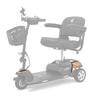 Desert Tan color shroud kit shown in color on the Golden Buzzaround XL 3-Wheel GB121, rest of the scooter greyed out