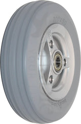 8x2 (200 x 50) Caster Wheel for Permobil M300, M300HD, & M400 Power Chairs; close-up of the wheel with a bearing, featuring a 2-part silver split rim.
