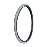 24x1-3/8 Gray Pneumatic Wheelchair Tire with C763 Tread, featuring a knobby tread pattern and a black rim, suitable for indoor and outdoor use, non-marking rubber, requires an inner tube.