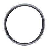 24x1-3/8 Gray Pneumatic Wheelchair Tire with C763 Tread, featuring a knobby tread pattern, suitable for indoor and outdoor use, shown in black and grey.