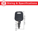 Key for Drive Daytona, Daytona GT, Mini Phantom, Phantom, Phoenix, Phoenix HD, and Stingray mobility scooters, featuring a black handle and metal shaft, close-up showing detailed measurements.
