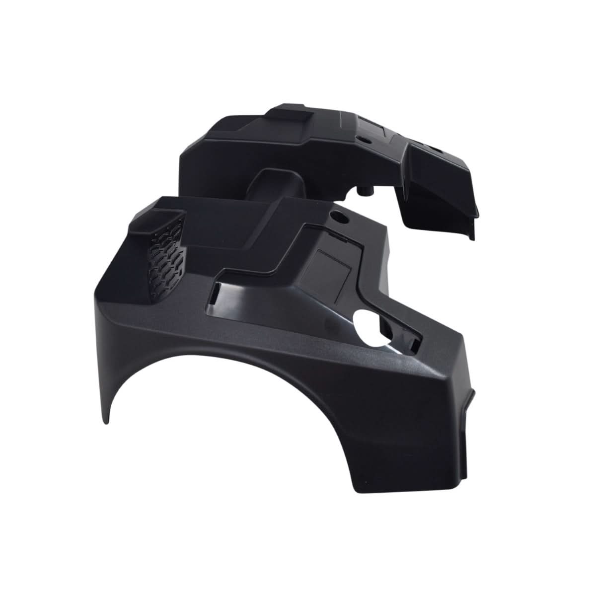 Close-up of a black plastic Rear Shroud with holes for the Drive Medical Spitfire Scout (SFSCOUT3/SFSCOUT4) scooter or power chair.