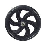 Caster Wheel for the Drive Medical Durable 4-Wheel Rollator (10257) featuring a black solid flat-free design with a central metal hub, suitable for either front or back, left or right installation.