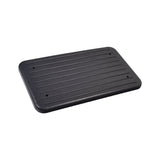 Hard Seat with Brackets for the Drive Medical Durable 4-Wheel Rollator with 7-1/2 Casters (10257), featuring a black rectangular design with lines and a plastic tray with holes.