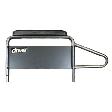 Full Length Left Side Frame for the Drive Silver Sport Full Reclining Wheelchair, showing a black and silver metal tube and side guard, designed to support a 14 armrest pad.