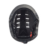 Dual Light-up Helmet for Bikes & Scooters with white strap, featuring a black hardshell exterior.