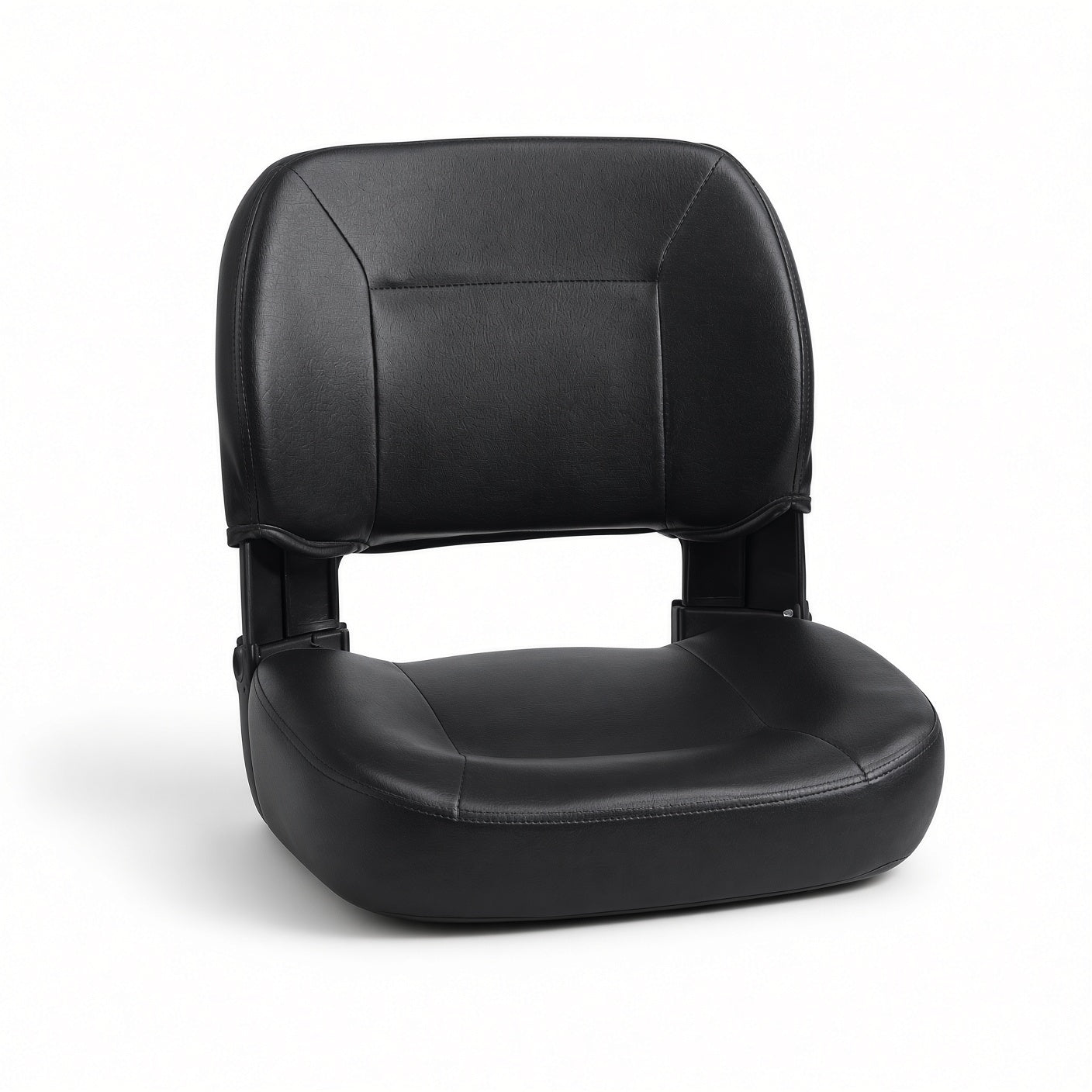 Drive Medical Titan LTE power chair replacement seat assembly DST-013, black vinyl seat back and seat base with hinges
