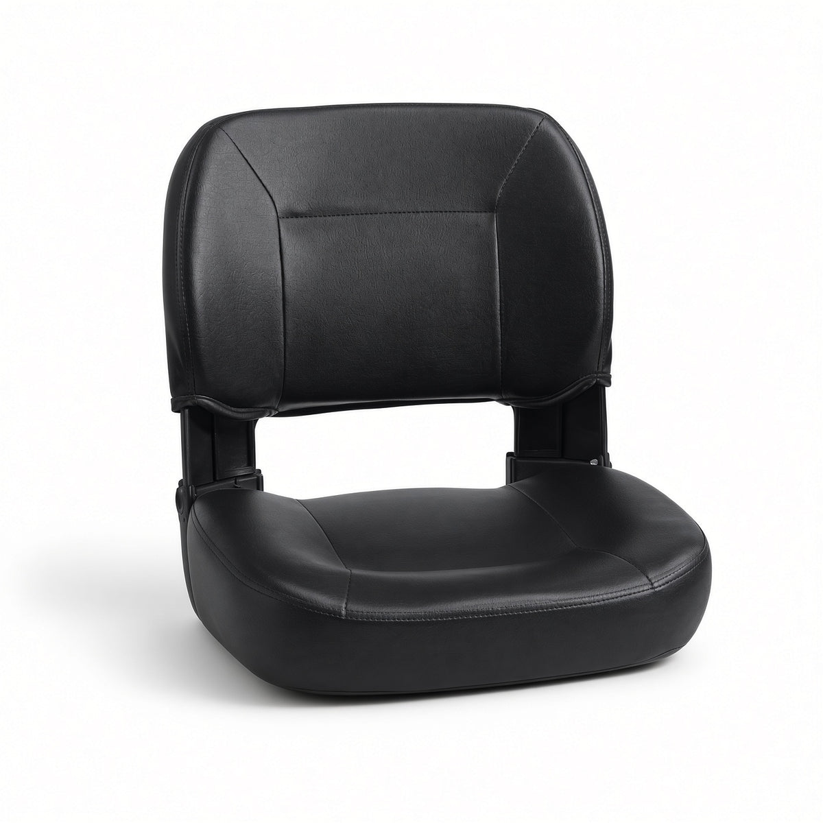 Drive Medical Titan LTE power chair replacement seat assembly DST-013, black vinyl seat back and seat base with hinges
