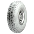 Close-up of 3.00-4 (10x3, 260x85) Drive Wheel Assembly for Shoprider WIZZ Power Chair, highlighting the tread pattern and 2-part rim, ideal for flat-free performance.