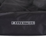 Close-up of the Universal Oxygen Tank and Crutch Holder for Mobility Scooter and Power Chairs, showcasing durable black ripstop nylon fabric, high-quality stitching, and visible logo.