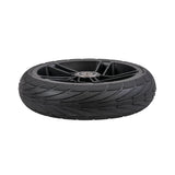 Rear Wheel Assembly for Ninebot ES1L Electric Scooters featuring a solid flat-free 8x2 tire mounted on a black plastic 5-spoke rim with pre-installed 6001RS bearings.