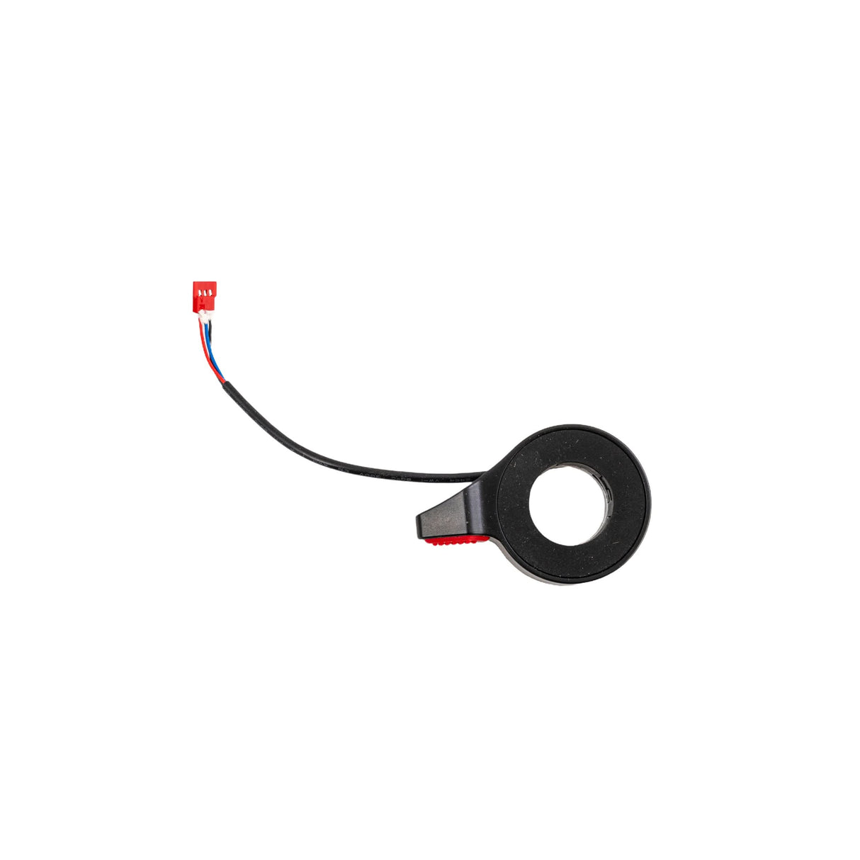 Thumb Brake for Razor C25, C35, C25 SLA, & C35 SLA Electric Scooters, featuring a black round device with an attached wire and a red silicone thumb pad.