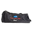 Carry Bag for Drive Medical Travelite Transport Wheelchair, black with red and white logo, designed to hold lightweight, fold-up transport wheelchairs, enhancing travel convenience.