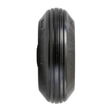 Black 2.50-3 (180 x 68) Caster Wheel for the Permobil M3 Corpus Power Chair, featuring a solid flat-free tire on a split rim with a pre-installed bearing and a black plastic center cap.
