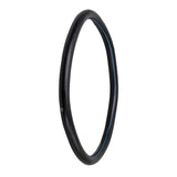 Heavy Duty Thorn Resistant Bicycle Inner Tube with Straight Schrader Valve, featuring a durable build and visible blue stripes on a black background for enhanced puncture resistance and easy identification.