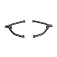 Upper A-Arm for TaoTao Targa 150 & Coleman BK200 Go-Karts: a pair of black metal arms with pre-installed bushings and spacers, featuring a central rectangular steel plate.