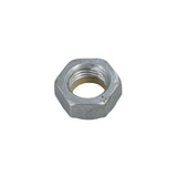 Close-up of a Nylock Jam Nut with 1/2-20 thread, showcasing its durable stainless steel build and hexagonal shape. The nut measures 7/16 high and 3/4 across.