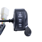 Close-up of the Razor Variable Speed 6-Wire Thumb Throttle for the Razor Dune Buggy, Ground Force, and Ground Force Drifter, showing the power button, connector, and cable.