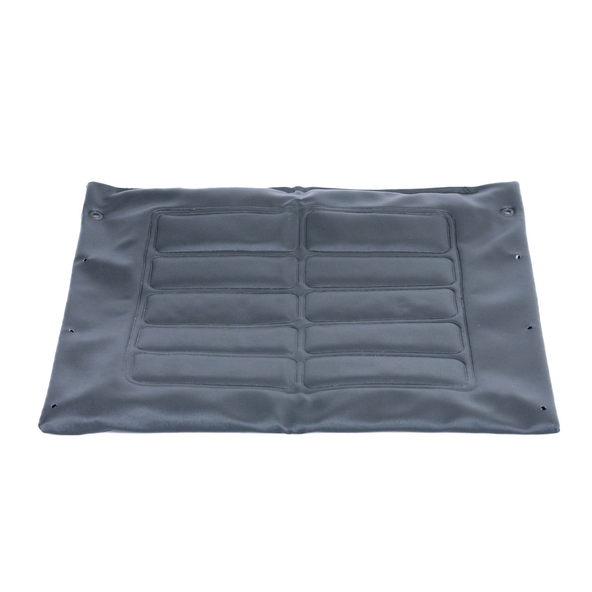 18x16 Vinyl Back Upholstery for the Invacare 9000SL Wheelchair, featuring padded cushioning and metal support braces, designed for comfort and durability. Includes mounting screws for secure attachment.
