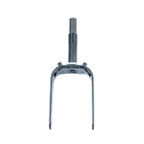 Front Fork for the Pride Mobility 3-Wheel Victory 10 (SC610) Scooter, showing a black metal frame with a long handle, cylindrical components, and a round center.