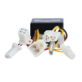 ZK2400-DP-LED Control Module with 4-Wire Throttle Connector for the Razor E100 Glow, showing a close-up of the white electrical connector and associated wires essential for all scooter versions.