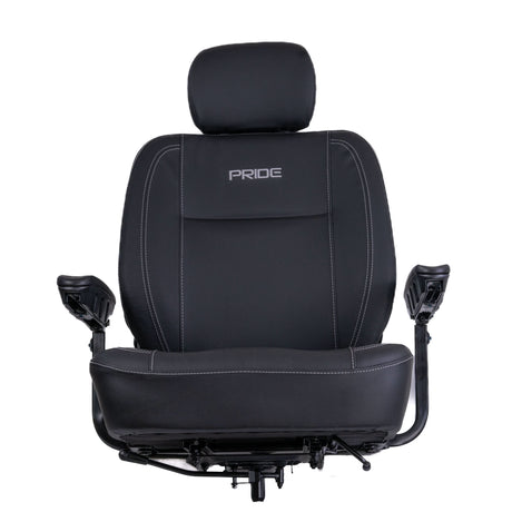 Pride SET2200730 high-back Ultra-Comfort seat assembly with armrests, headrest, and lap belt, side profile view