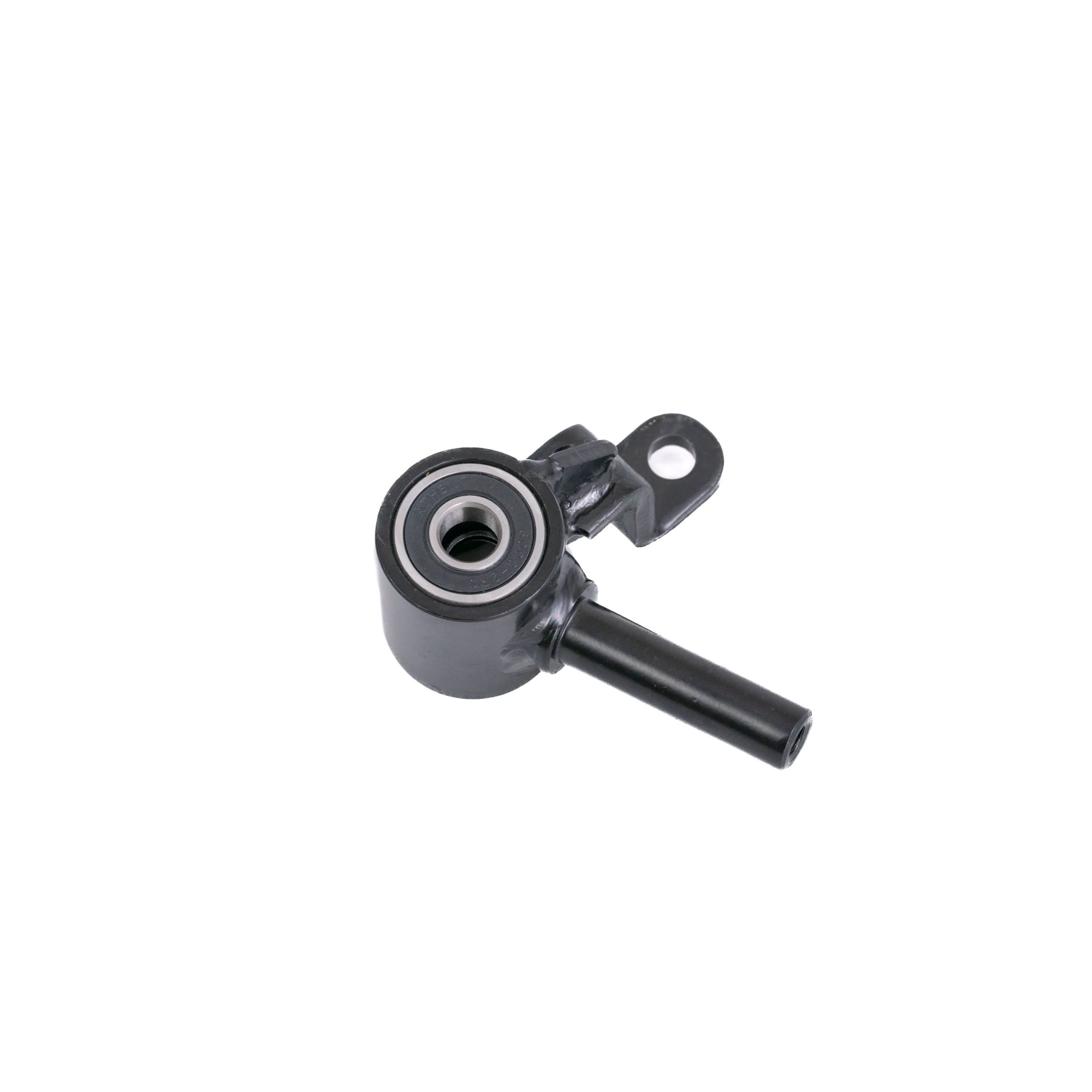 Front Axle Assembly for Jazzy Zero Turn & Pride Zero Turn 8 Mobility Scooters, showing a close-up of the black and silver metal components, including the beam and tie rods.