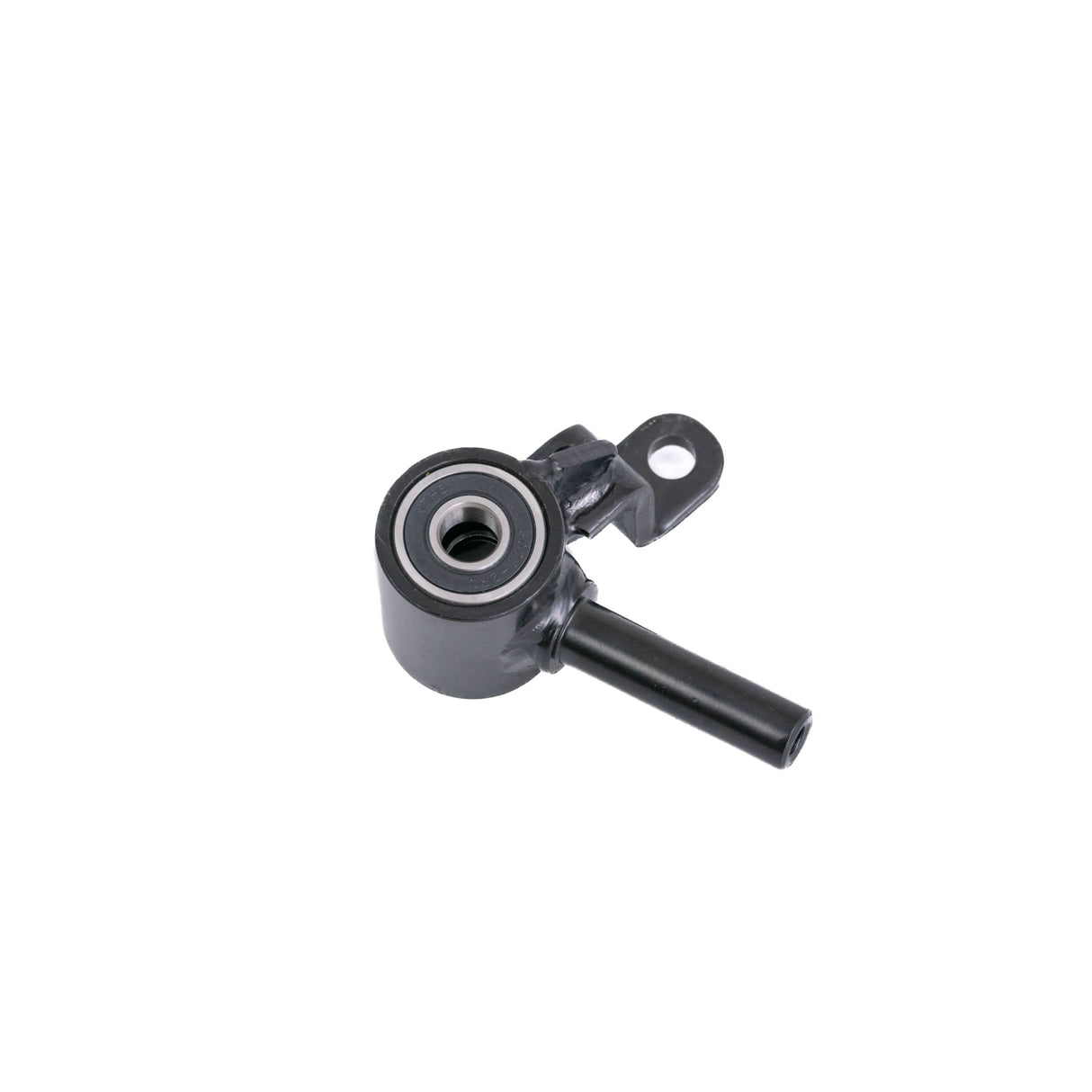 Front Axle Assembly for Jazzy Zero Turn & Pride Zero Turn 8 Mobility Scooters, showing a close-up of the black and silver metal components, including the beam and tie rods.