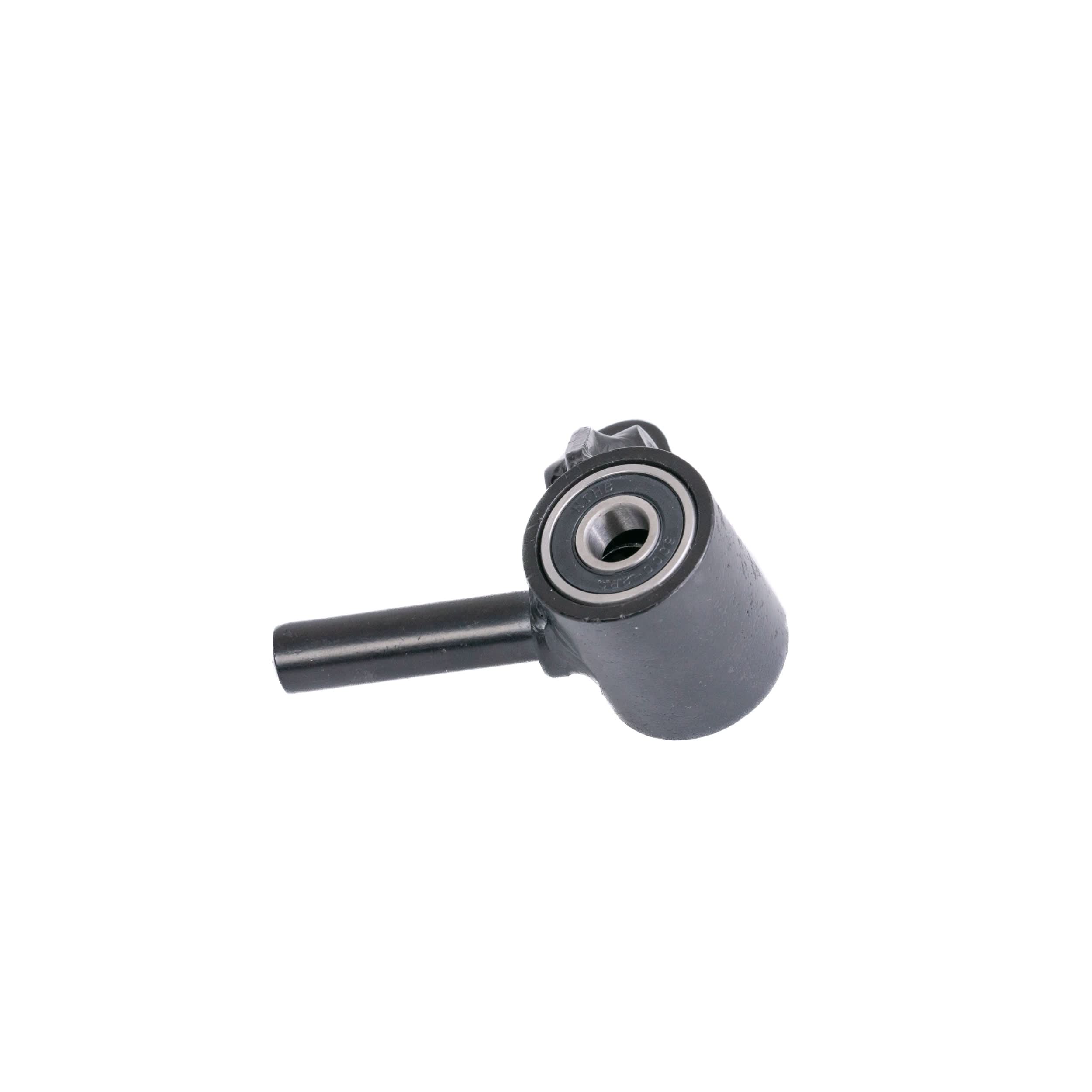 Front Axle Assembly for Jazzy Zero Turn & Pride Zero Turn 8 Mobility Scooters, featuring a close-up of the black metal axle with a round center and visible tie rods.