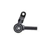 Front Axle Assembly for Jazzy Zero Turn & Pride Zero Turn 8 Mobility Scooters, featuring a black metal object with a round center and essential hardware components like tie rods, washers, bolts, spacers, and nuts.