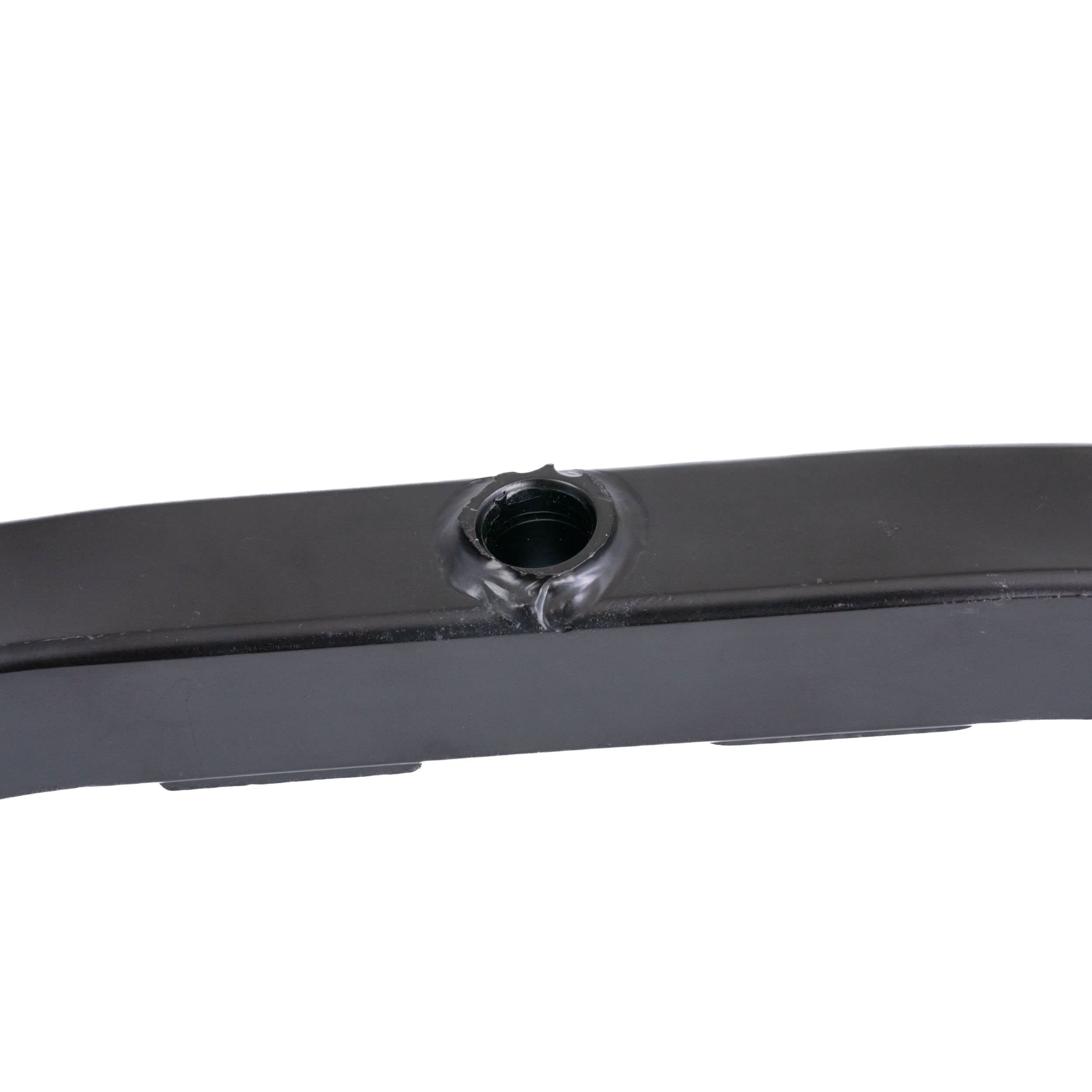 Front Axle Assembly for Jazzy Zero Turn & Pride Zero Turn 8 Mobility Scooters, black rectangular object with central hole, includes beam, tie rods, washers, bolts, spacers, and nuts for replacement.