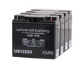 Half U1 22 Ah (18Ah Upgrade) 48 Volt AGM Scooter Battery Pack; close-up of multiple black batteries with visible labels and markings.