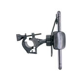 Universal Smartphone Holder for Bikes & Scooters: A black phone holder with a clamp and screw, designed to securely attach smartphones, GPS units, and other handheld devices to bike or scooter handlebars.