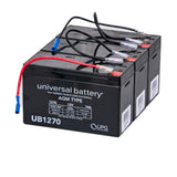 7 Ah 36 Volt AGM Battery Pack with black batteries and attached wires, suitable for electric scooters, gas scooters, pocket bikes, and mini choppers.