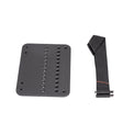 8x11 Footplate Assembly with Mounting Blocks & Heel Loops for Quantum Power Chairs (Set of 2) showing black rectangular footplates with holes, straps, and included mounting hardware.