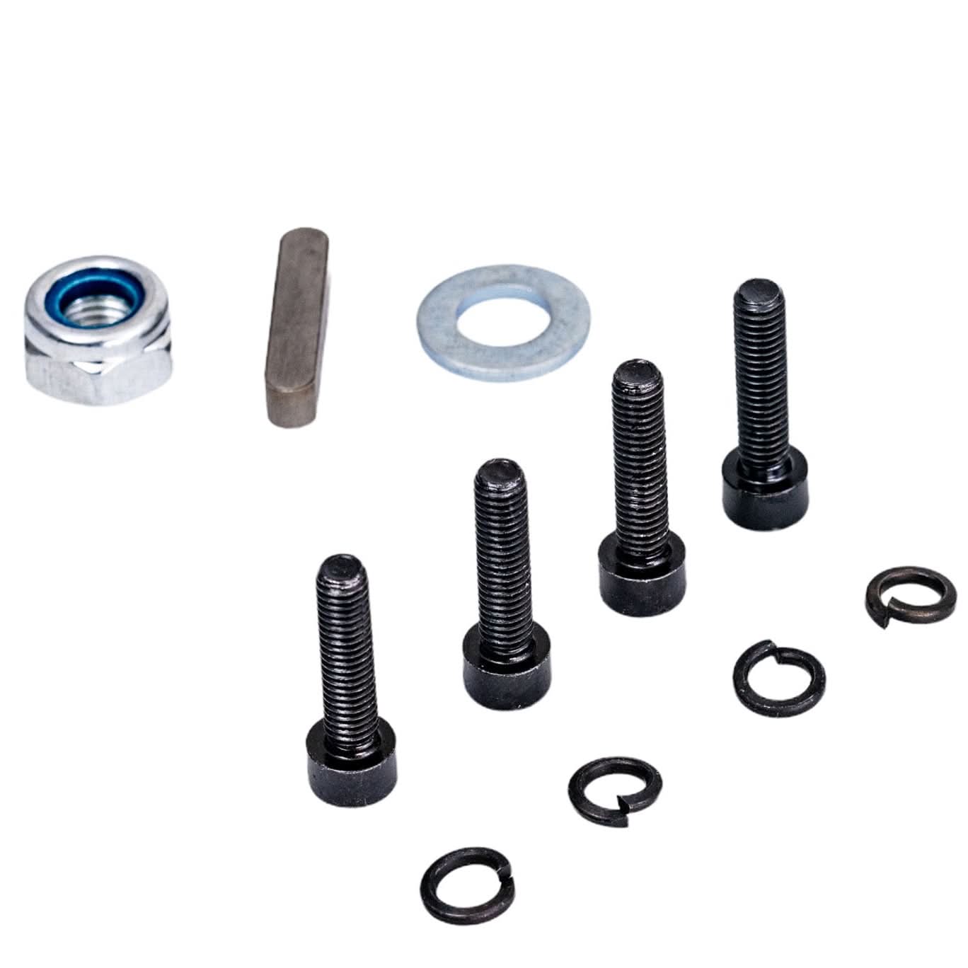 Drive Motor for the Jazzy Passport Power Chair, showing a close-up of black bolts, nuts, and a black metal casing with multiple holes, essential for replacing power chair motors.