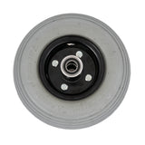 9x3 (2.80/2.50-4) Pneumatic Front Wheel with Ribbed Tread for Rascal Scooters & Power Chairs, featuring a black rubber rim, metal rivets, pre-installed bearings, and a 4-spoke rim.