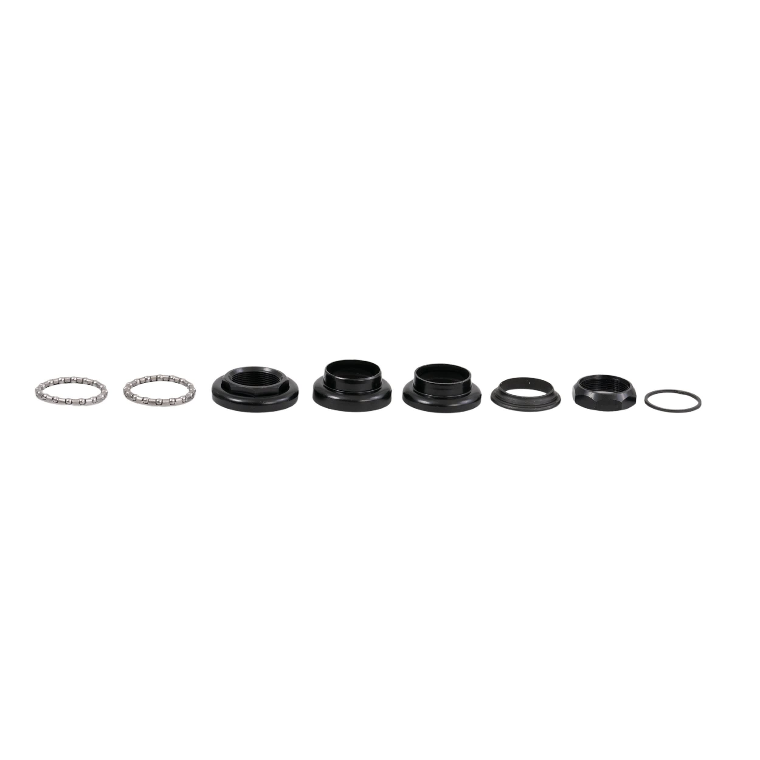 Tiller Bearing Set for ActiveCare & Drive Medical Pilot, Prowler, & Spitfire Scooters, & Titan Power Chairs, showing a row of black round objects including nuts and bearings essential for scooter steering.