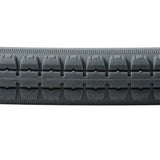 Close-up of the 24x1-3/8 (37-540) Solid Urethane Orion Wheelchair Tire with P163 Street Tread (Primo), showcasing its durable, flat-free urethane construction and textured surface for superior traction.